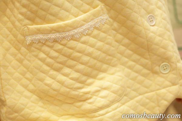【エルラガルデン】綿100％のLily Palette（リリーパレット）のキルトパジャマ　ボタン付き
